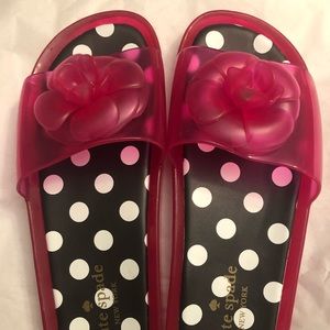 Pink Kate Spade slides
